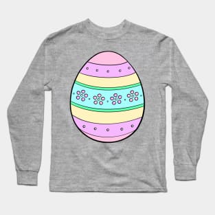 Pastel Floral Easter Egg Long Sleeve T-Shirt